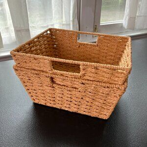 Woven Wicker Storage Baskets (Set of 2)